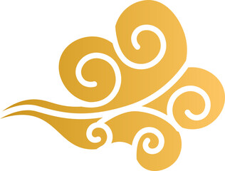 Vector : Golden Chinese Style Classic Clouds Vector Decorative Ornament Gradient Gold © Martin