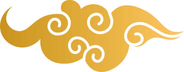Vector : Golden Chinese Style Classic Clouds Vector Decorative Ornament Gradient Gold © Martin
