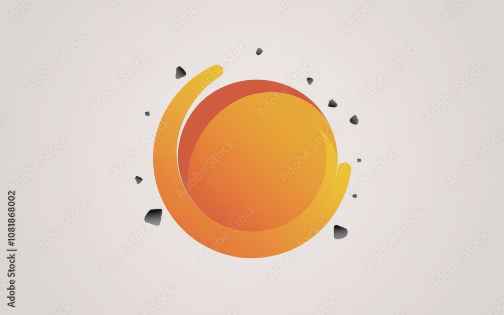 Poster orange abstract vortex design. dynamic swirling orange circle, signifying energy and motion. perfect
