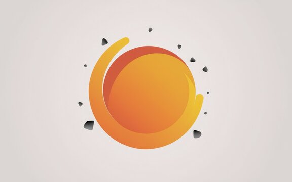 Orange abstract vortex design. Dynamic swirling orange circle, signifying energy and motion.  Perfect for tech or innovation.