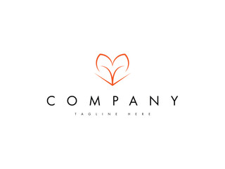 minimal fox head line logo design