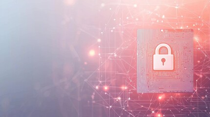 Enhancing digital security measures lock icon on circuit board background technology conceptual futuristic abstract view cybersecurity awareness