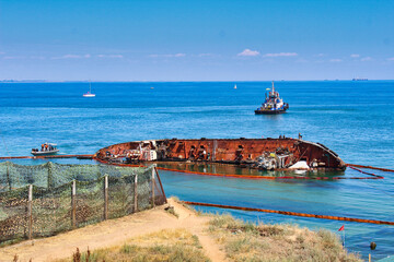 an ukrainian shipwreck near Odesa
