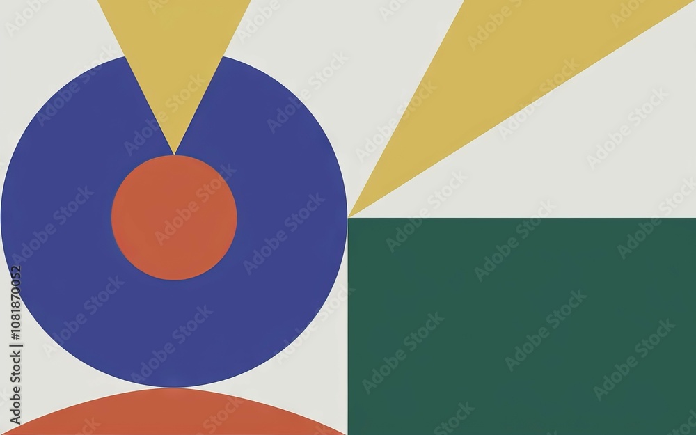 Poster abstract geometric design. modern art composition conveying balance and harmony through color and sh