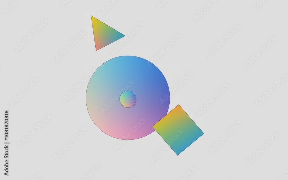 Aufkleber pastel geometric design. abstract shapes create a calming, balanced image. evokes serenity and moder
