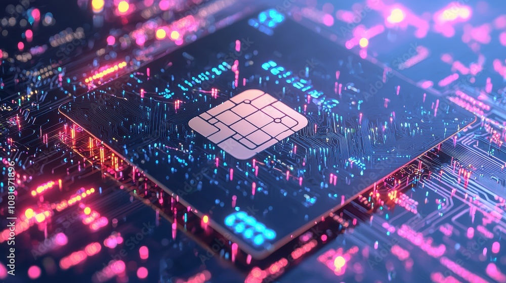 Aufkleber innovative technology action modern data processing digital world circuit board environment close-up