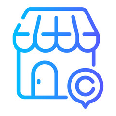 barbershop Line Gradient Icon