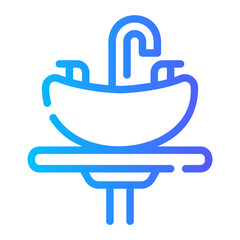 sink Line Gradient Icon