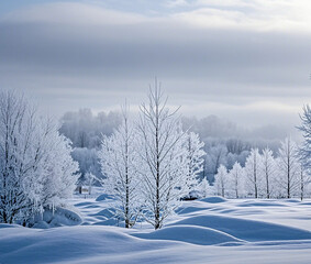 Obraz premium winter landscape with trees