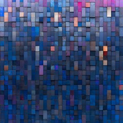Fototapeta premium Abstract blue mosaic pattern with textured tiles