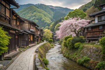 Enchanting Double Exposure Photography of Ninen Zaka's Historic Charm and Serenity Captured in a Beautiful Blend of Nature and Traditional Architecture