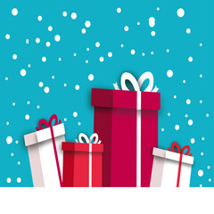 christmas gift boxes vector illustration
