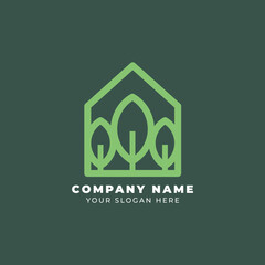 Natural House Logo Template Design Vector, Emblem, Design Concept, Creative Symbol, Icon 