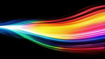 Fototapeta premium Abstract spectrum of light painting streaks on black background