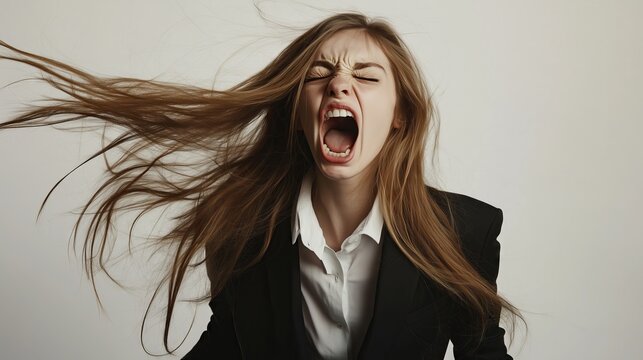 Stressed young businesswoman