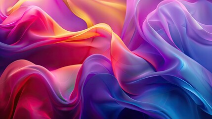 Obraz premium Abstract fluid shapes blending in vibrant hues, ideal for backgrounds