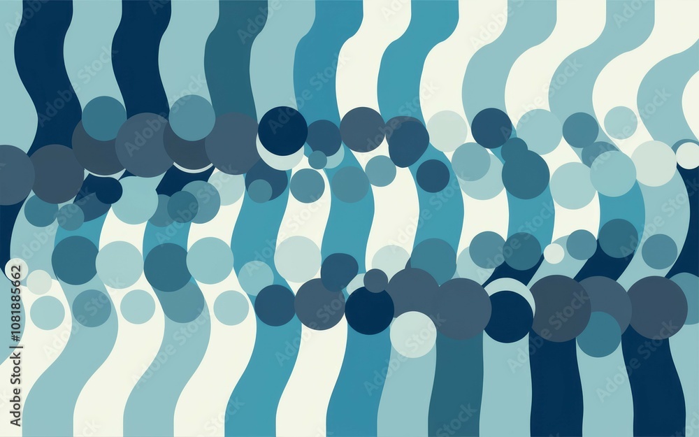 Aufkleber blue circle wave pattern. abstract design featuring blue circles and waves. evokes feelings of seren
