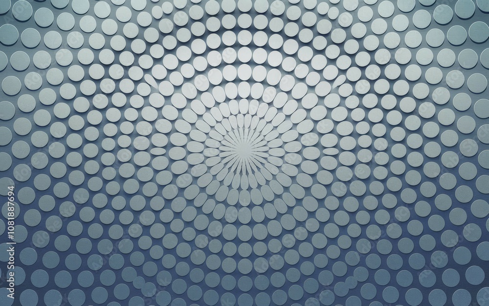 Poster circular dot pattern design. abstract grey background featuring a hypnotic circular dot pattern. sym
