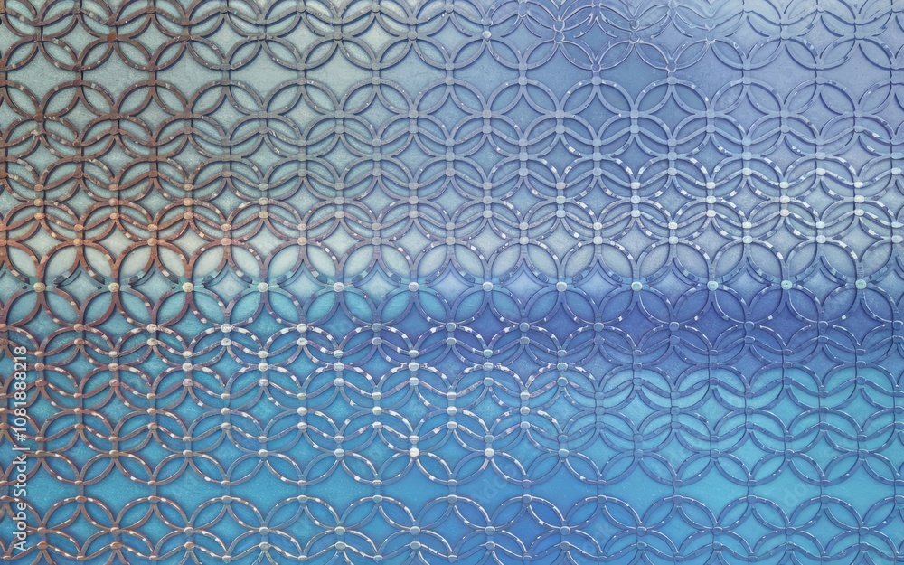 Poster blue geometric pattern texture. serene blue ombre design evokes tranquility; repeating circular patt