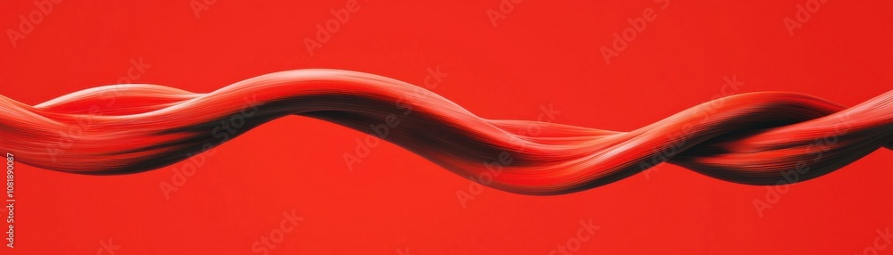 Poster quantum computing of cryptography concept. a wavy, red object against a vivid red background, resemb