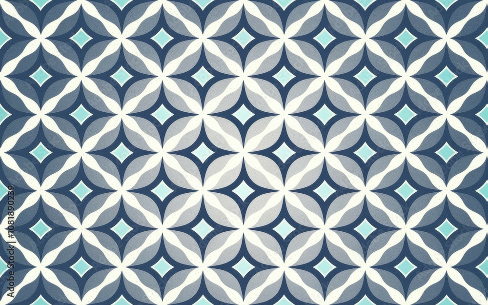 Poster geometric teal pattern design. elegant repeating geometric design. subtle gradient adds depth. moder