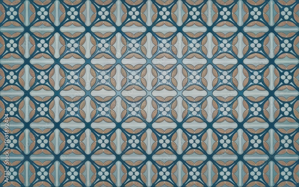 Poster teal beige geometric pattern. elegant repeating design. subtle texture evokes feelings of calm and s