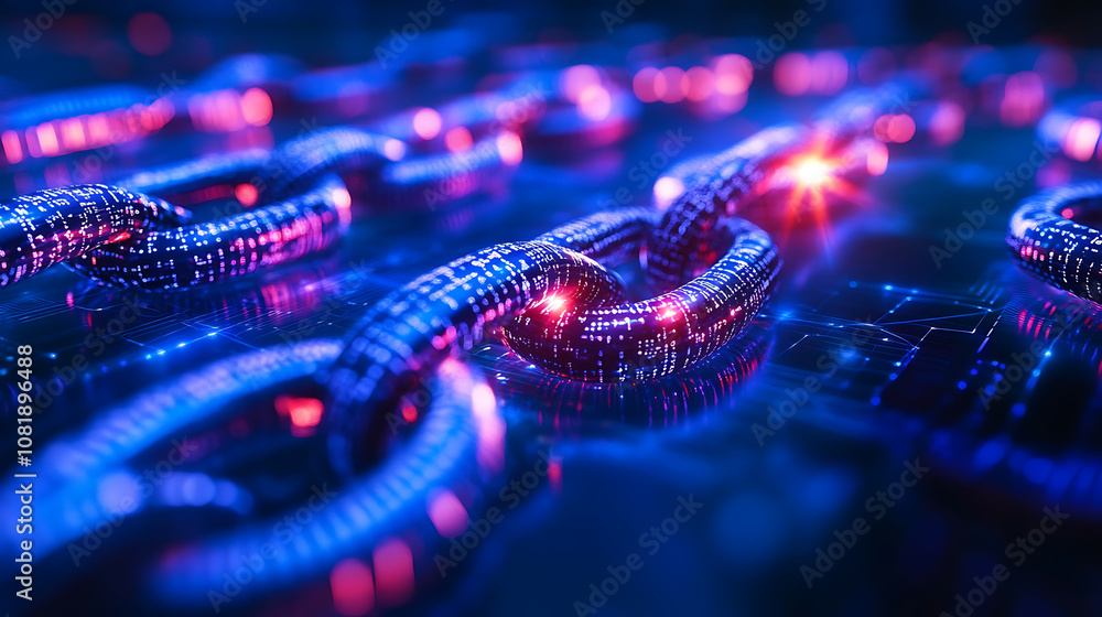 Poster blockchain technology trust and security in digital transactions virtual environment graphic design 