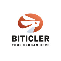 simple modern rabbit logo design