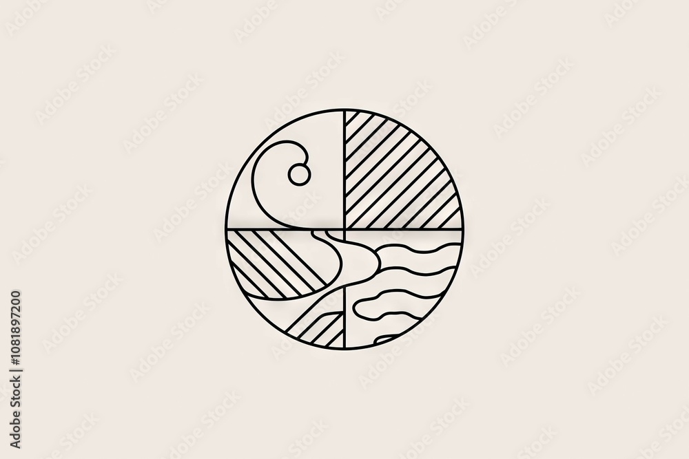 Poster abstract circle design. elegant circular pattern; symbolizes balance, harmony, and the interconnecte