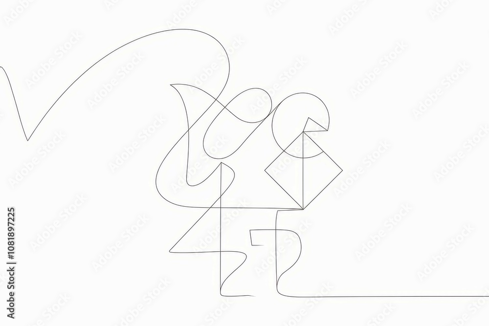 Aufkleber abstract line art design. elegant geometric shapes and flowing lines create a sense of balance and h