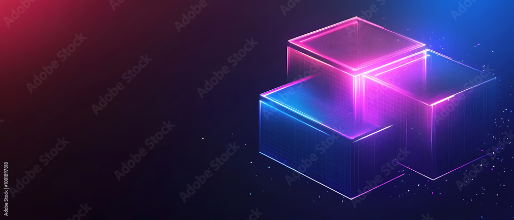 Aufkleber blockchain revolution building trust with digital blocks virtual space graphic design abstract view 