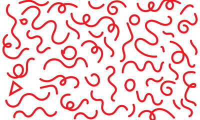 Creative abstract squiggle style drawing for children or trendy design with basic shapes.  isolated on white background.  Vector illustration. EPS 10