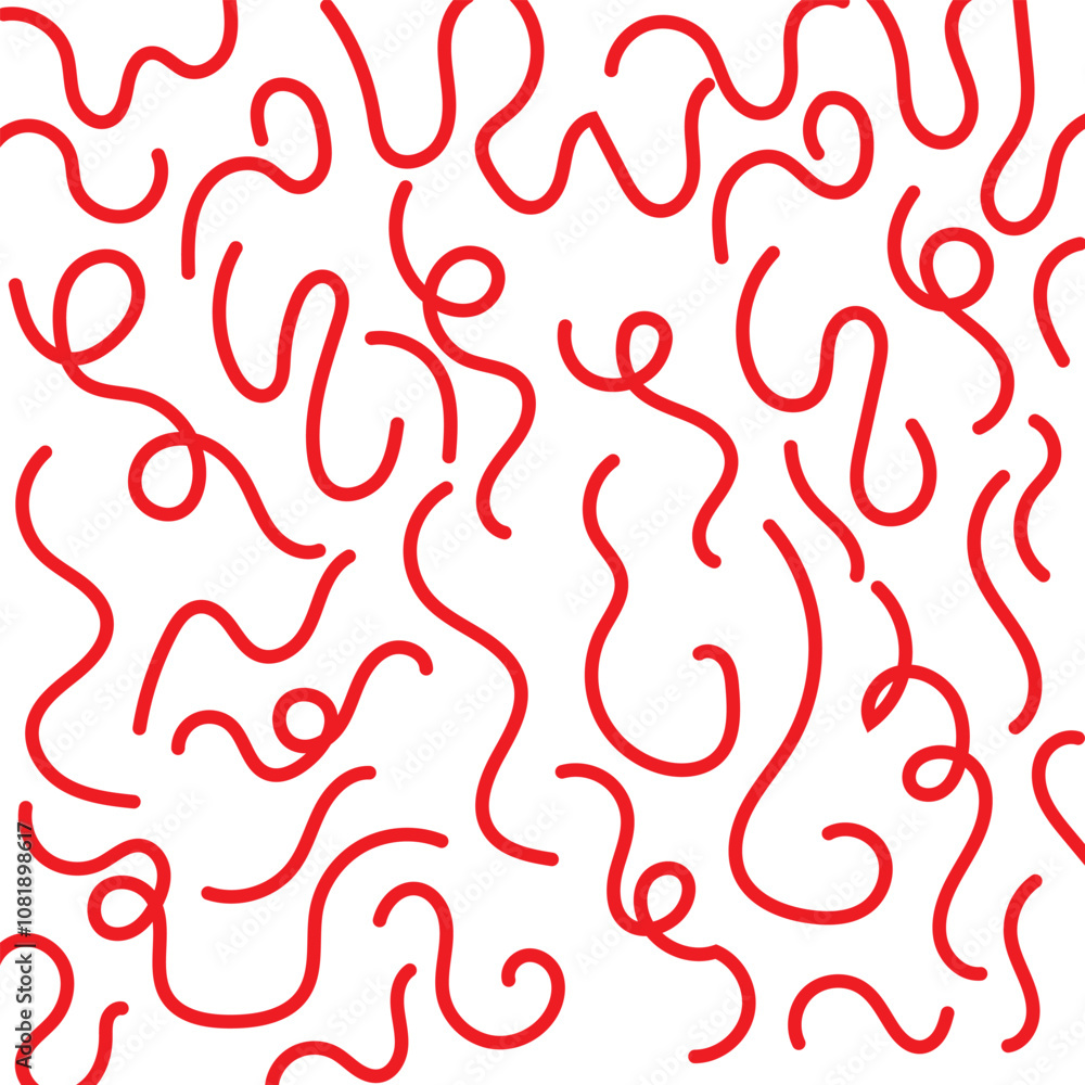 Poster creative abstract squiggle style drawing for children or trendy design with basic shapes. isolated o