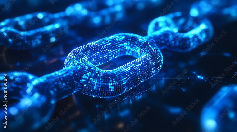 Aufkleber blockchain technology revolution digital space infographic high-tech environment close-up view trust
