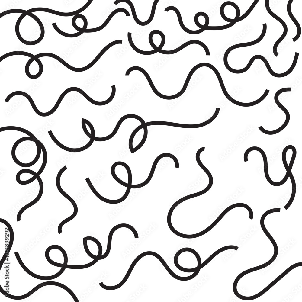 Poster creative abstract squiggle style drawing for children or trendy design with basic shapes. isolated o