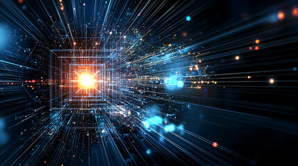 Exploring blockchain technology dynamic visualization of data blocks digital realm abstract art futuristic perspective trust concepts