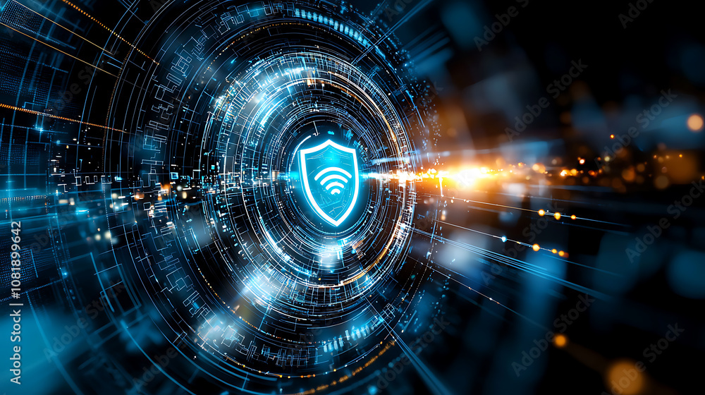Poster blockchain technology action digital security environment visual data representation cybersecurity c