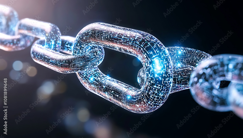 Poster blockchain technology innovation digital realm graphic visual futuristic setting abstract concept