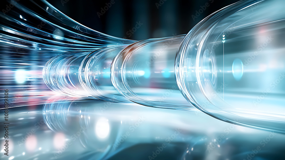 Poster exploring blockchain technology virtual environment digital art futuristic landscape abstract viewpo
