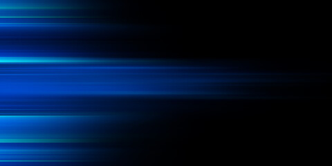 Moving fast laser beams of light isolated on black background. Abstract speed light effects. Lens flare. Horizontal rays glowing in the dark
