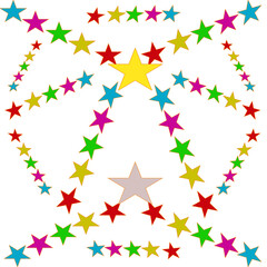 Grunge light pastel colors star glow aquarelle smudge illustration. Paper textured pattern for vintage design, retro card. Water color effect and random direction. Template for your copy space text.