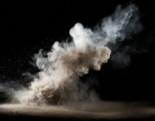 dusty smoke on black backdrop background