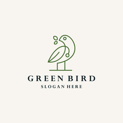 Green bird logo template vector illustration design