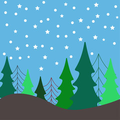 Fototapeta premium winter forest background vector illustration winter landscape with trees vector illustration winter landscape with fir trees vector illustration