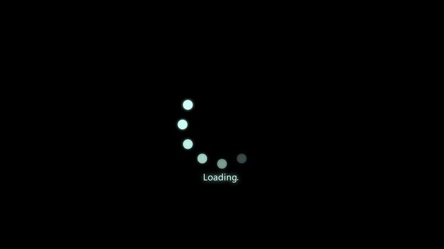 Circle white color Abstract loading icon animation . Loading bar and percentage Futuristic progress loading bar 0-100 percent. on black background