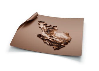 Map Of Madinah Old Style Brown On Unrolled Map Paper Sheet On White Background 3d Illustration