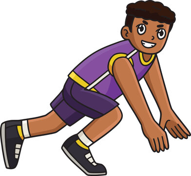 basketball player in purple uniform clip art preview