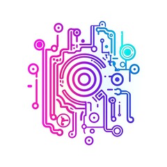Abstract Circuitry Design with Colorful Linear Patterns, Representing Technology and Innovation in Modern Digital Art for Backgrounds and Graphics