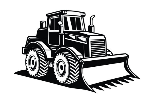recommend clip art: Bulldozer Vector Illustration - Heavy Construction Equipment, Earthmover, Industrial Machine, Graphic Design