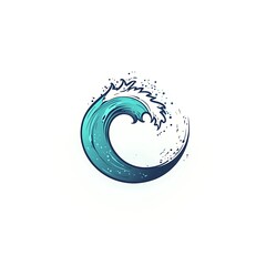 Detailed Illustration of a Vibrant Ocean Wave with Splashing Water, Perfect for Summer Themes, Beach Activities, or Environmental Awareness Projects